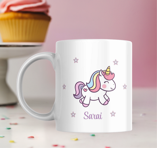 Taza infantil unicornio + nombre