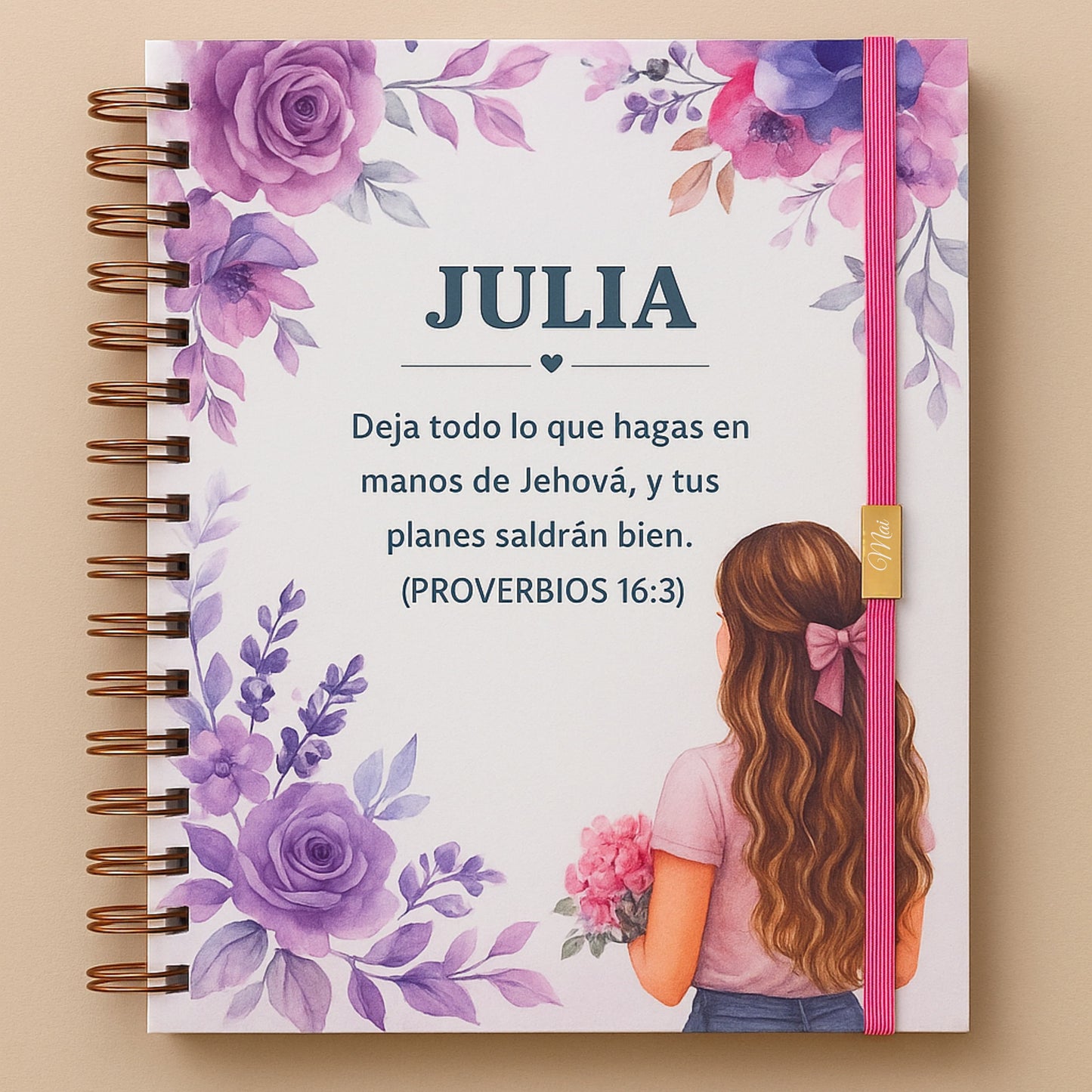 Carpeta para revistas y tratados con nombre y texto