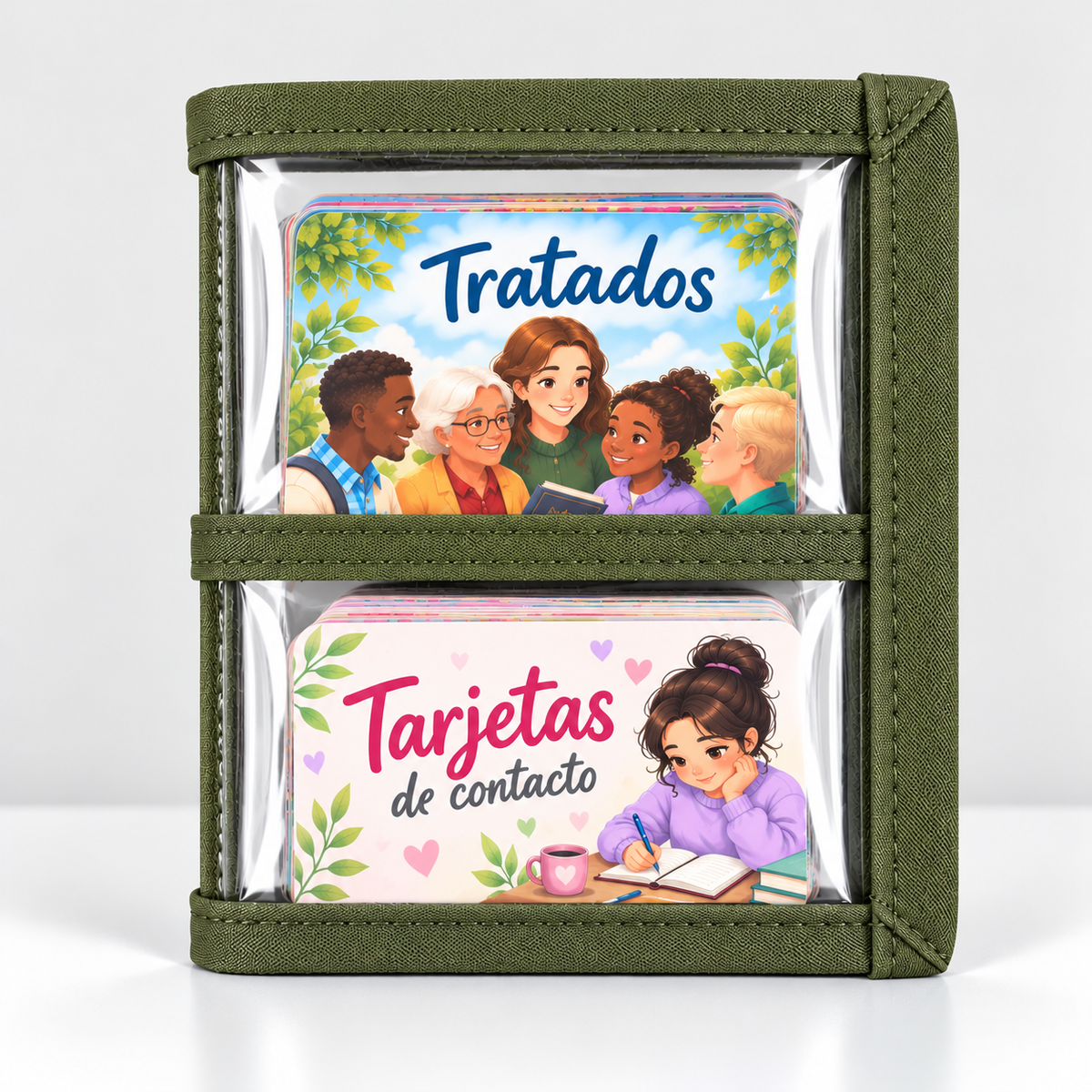 Portatratados y tarjetas de contacto