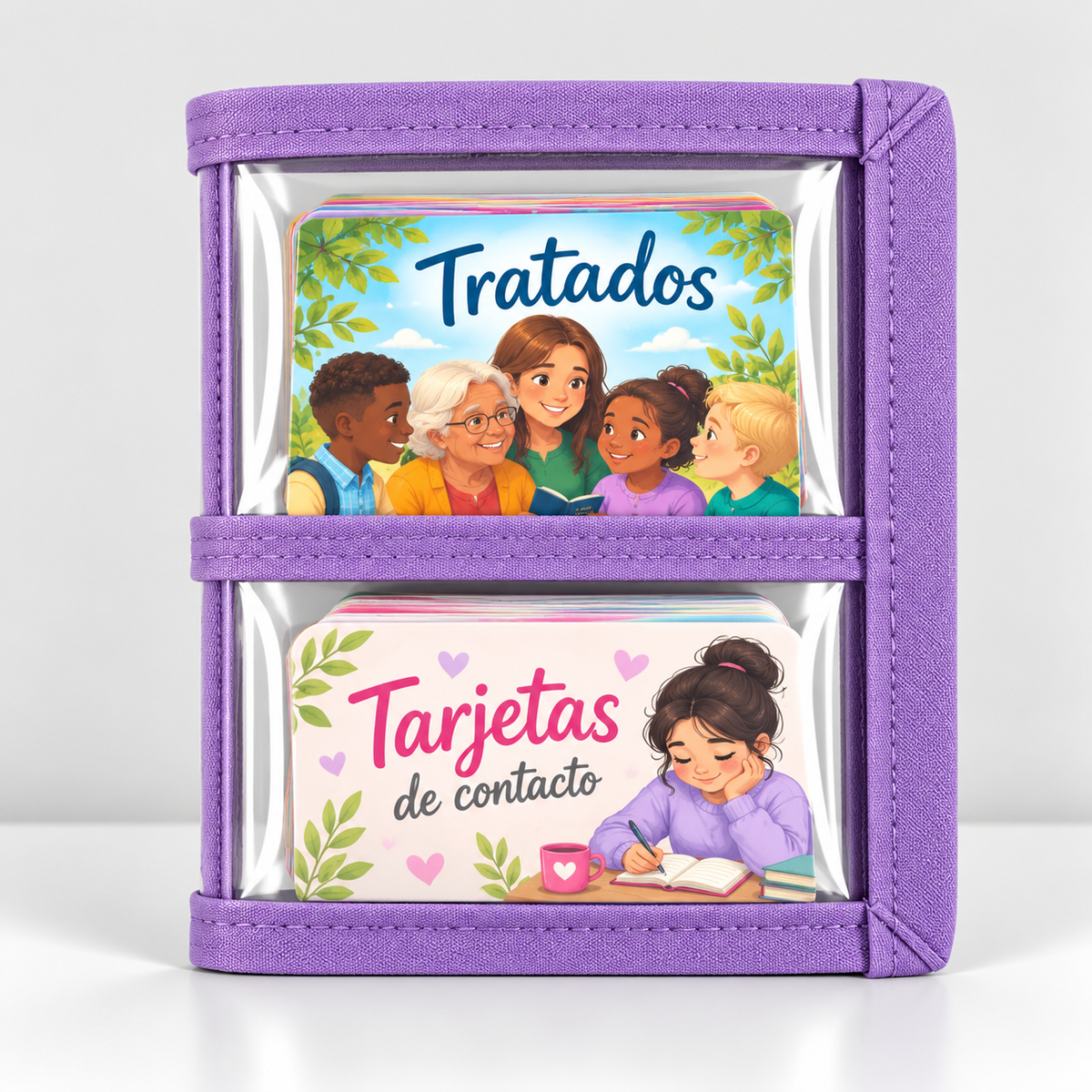 Portatratados y tarjetas de contacto