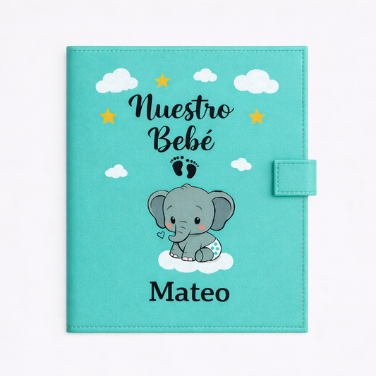 Portadocumentos bebé personalizada en polipiel – Nuestro Bebé