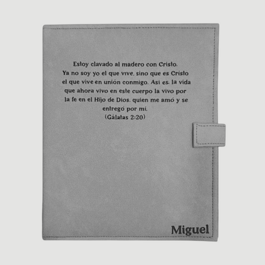 Carpeta para revistas y tratados con nombre y texto